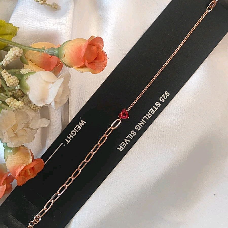 Red Heart CZ Bracelet 